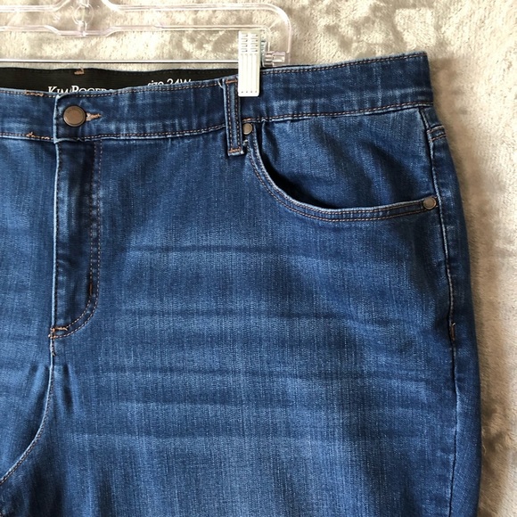 Kim Rogers Women Straight Jeans Size 24W Dark Wash Plus Size Tummy Control - Picture 6 of 16